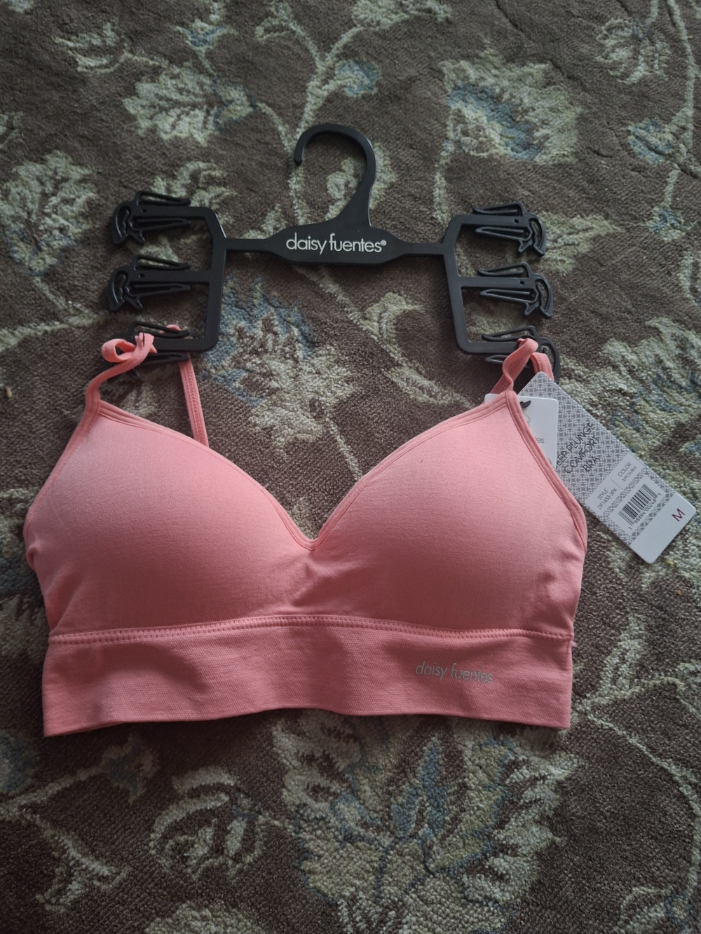 Daisy Fuentes Coral Pink Seamless Light-Cup Bralette